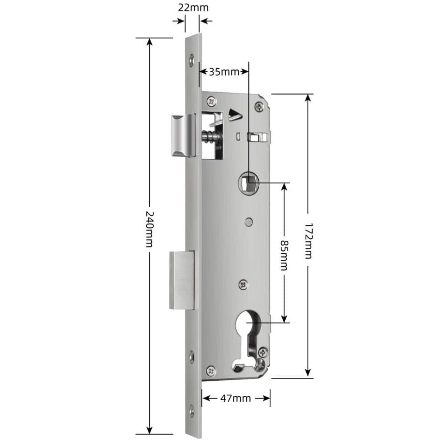 Simpled 3585 Mortice (35mm backset)