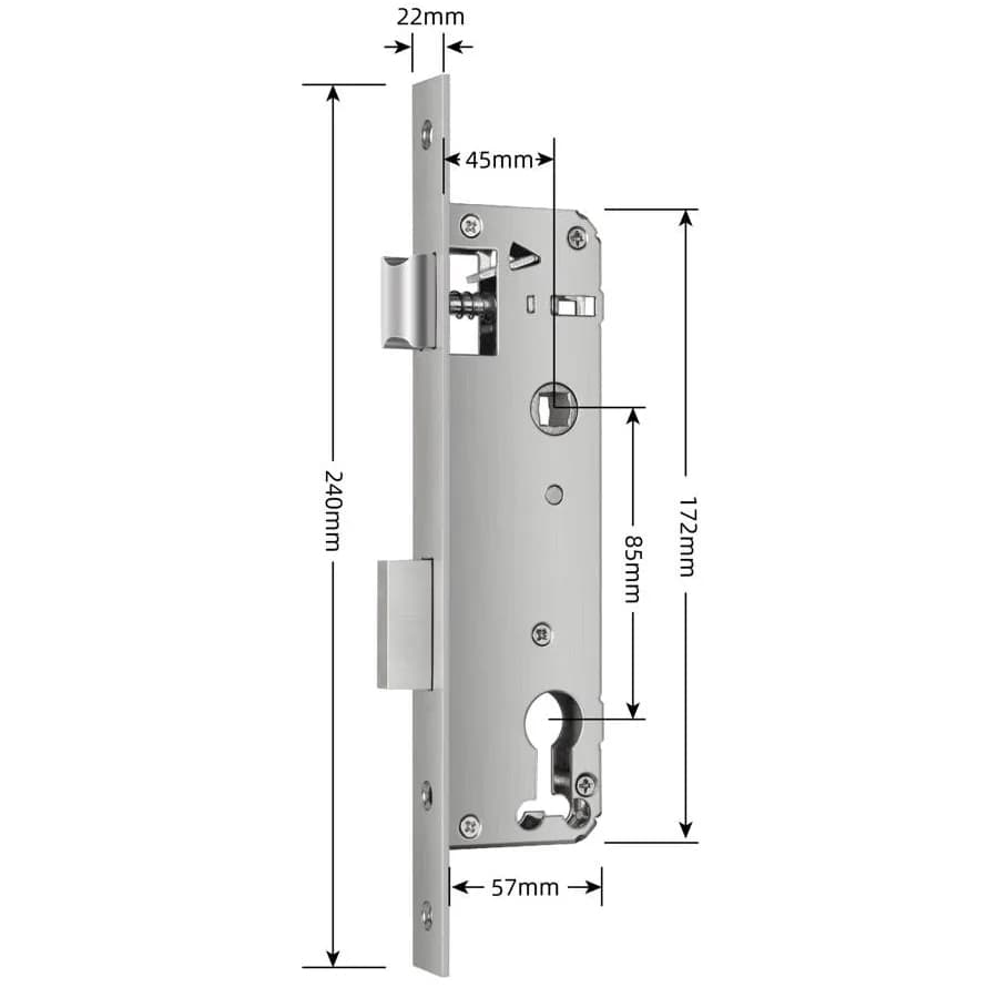 Simpled 4585 Mortice (45mm backset)