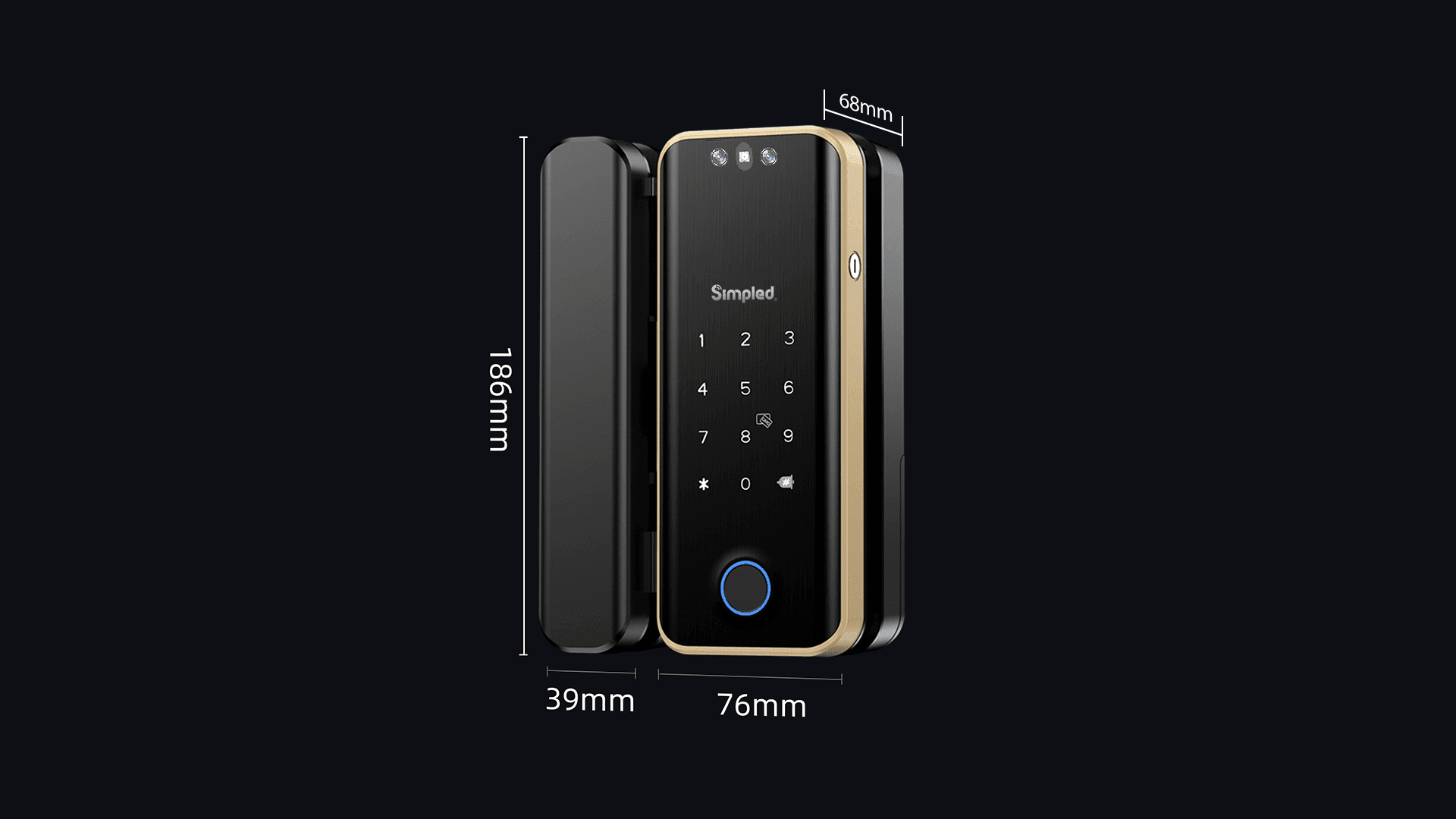 Simpled GF Glass Door Lock