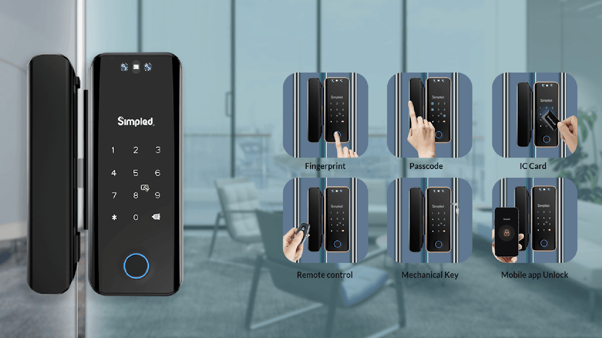 Simpled GF Glass Door Lock